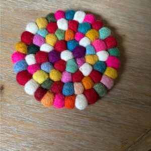 Gumball shaped vibrant handmade coaster